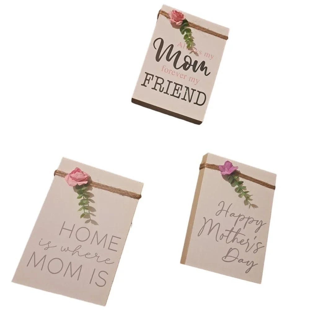 NIB- Mothers Day All year Long SET of Painted Wood Box Wall Hanging Decor